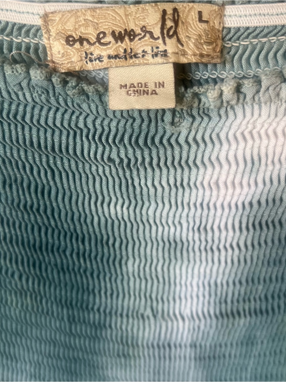 One World Strapless Tube Top Ombre Maxi Skirt in Teal and Purple Tye-Dye - Picture 4 of 5